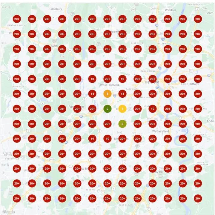 Grid scan for “certified financial planner” at 7:46 PM